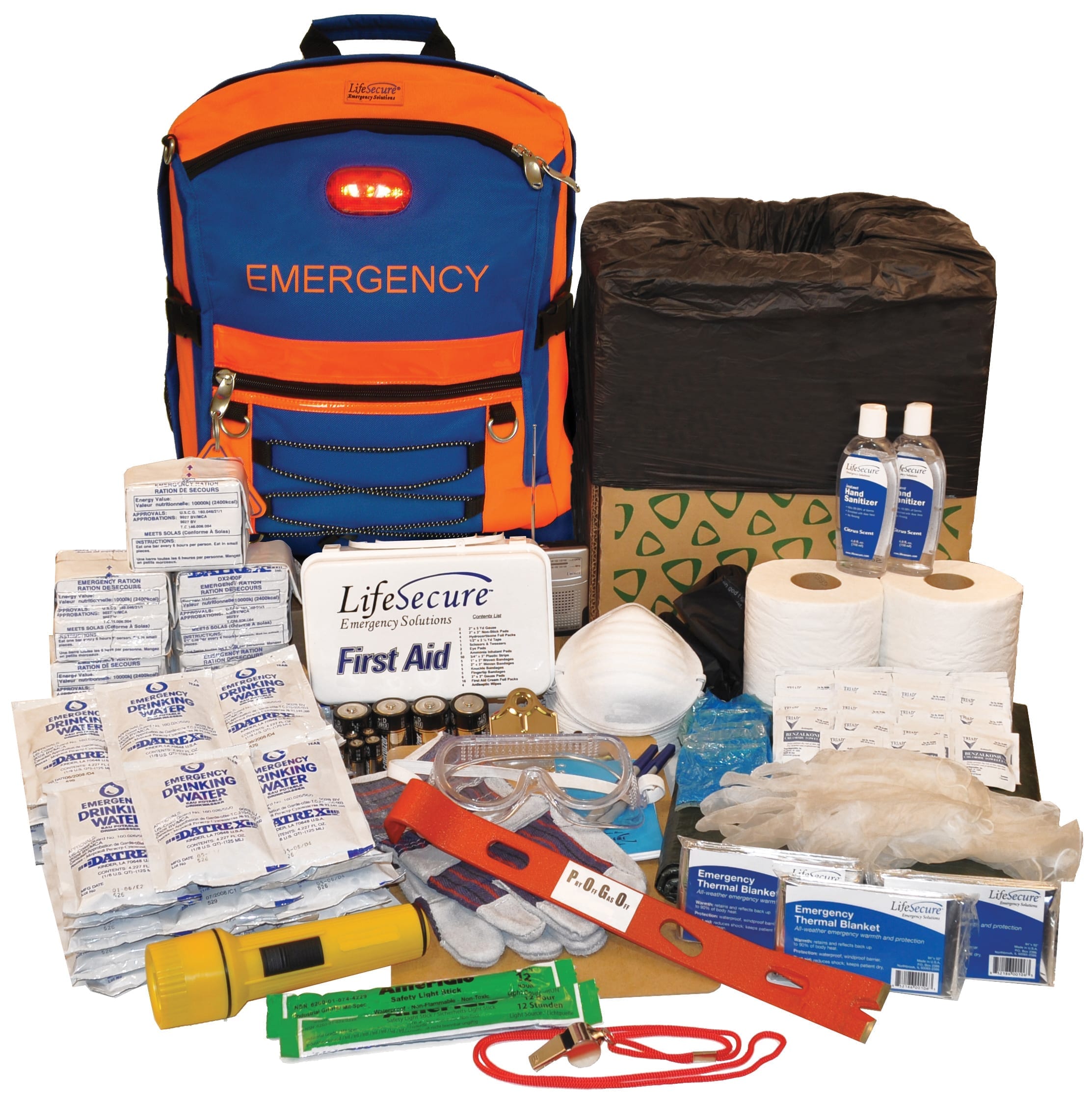 [30-Person] SecurEvac High-Visibility Emergency Evacuation &  Shelter-In-Place Survival Kit (10800)
