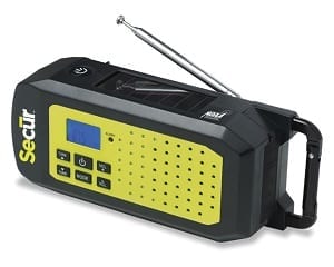 SECUR Dynamo/Solar Emergency NOAA Radio, Flashlight, & Call Phone Charger  (70800)